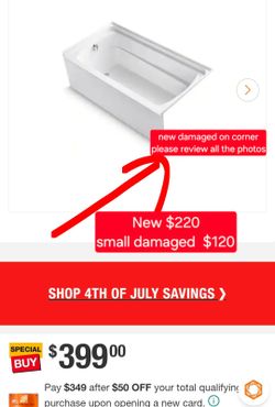 ✨️ Sterling 60 in. x 32 in. Soaking Bathtub with Left Drain in White #4095