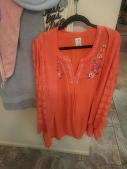 Peach tank top and sweater
