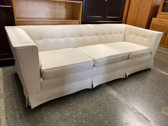 Cream 3 Seat Tufted Sofa