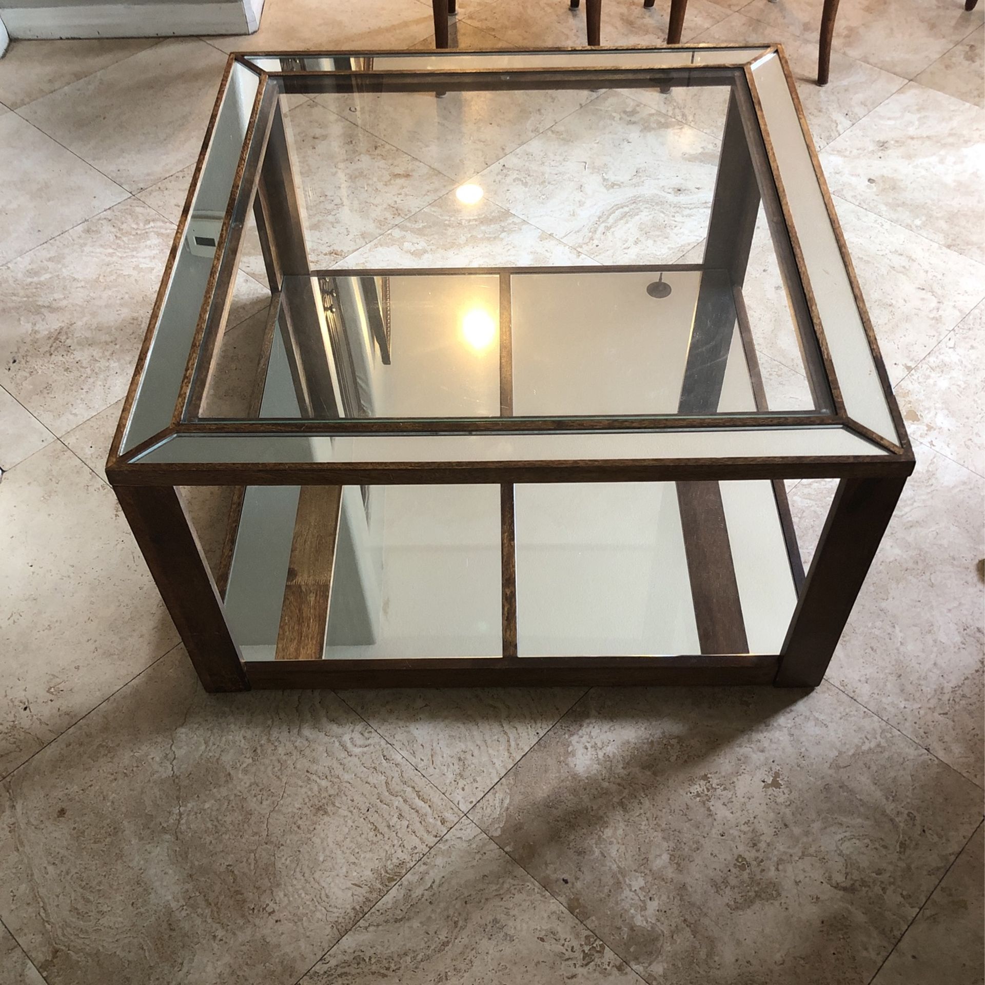 Square Mirror Table MCM Style 32 X 32 X 18