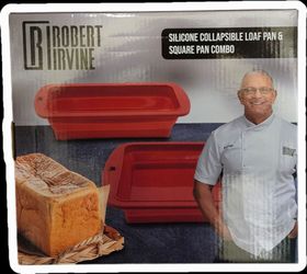 Robert Irvine silicon collapsible loaf pan, square pan, 2 round  pans, muffin pan, carbon steel baking sheet, OBO