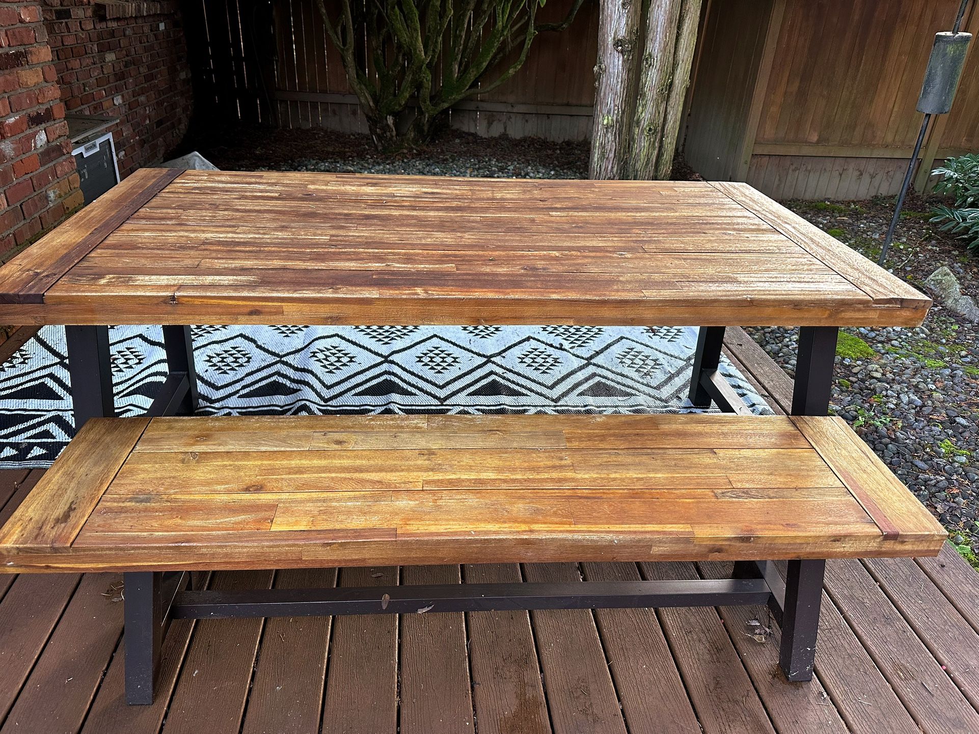 Rectangular 4-person Long Dining Set