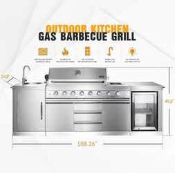 brand new patio kitchen island barbecue grill stainless steel in box brand new patio kitchen island barbecue grill stainless steel in box