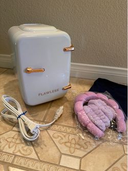 Mini beauty fridge, silk pillow case and headband trio