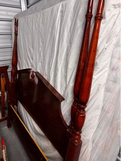 Cherry Four-Poster Bed Frame $150 OBO