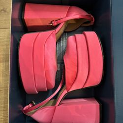 PINK PLATFORM HEELS (only worn once) 