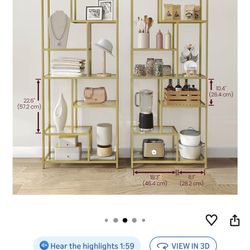 Gold And Glass Tall Shelf
