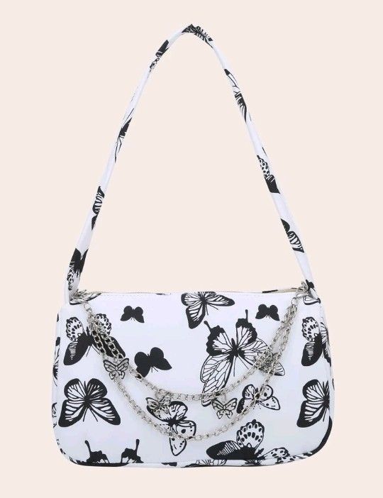 Butterfly Zipper Small Shoulder Bag