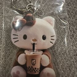 Hello Kitty Hugging Tea Bag Keychain.