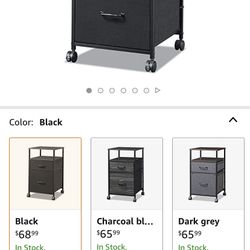 Fabric 2 Drawer File Cabinet With Shelf