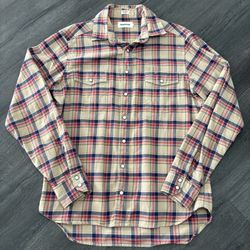 Taylor Stitch Pearl Snap Shirt Men 40 Plaid Western Cowboy Long Sleeve Button Up