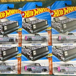 2025 Hot Wheels ‘83 Black Widow Chevy Silverado Lot Of 6 
