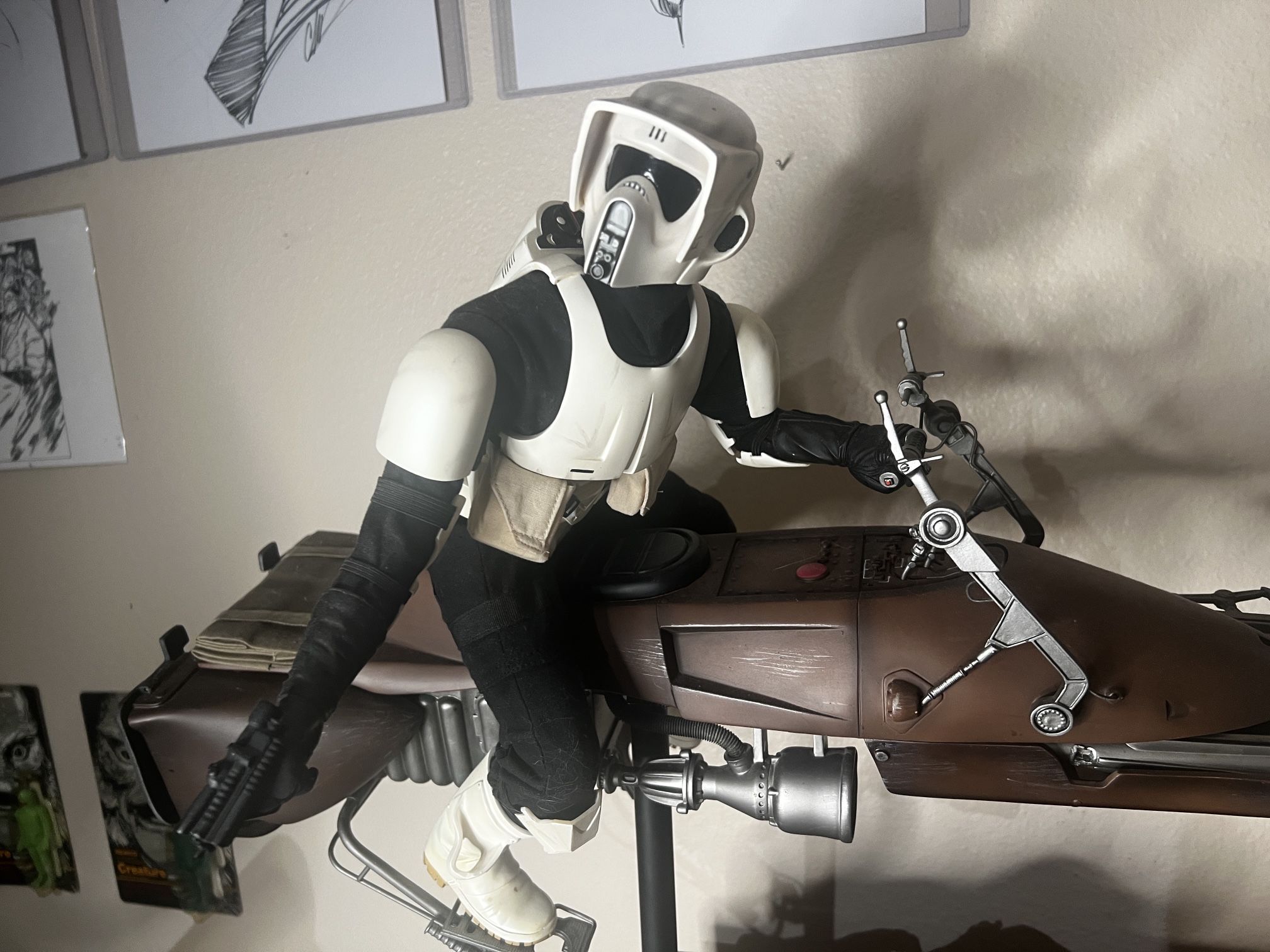 Star Wars Premium Speeder Bike And Scout Trooper 1/4 Scale Sideshow Collectibles