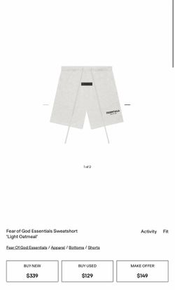 Essentials fear of God shorts all sizes