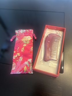 Brand New Artesian wooden comb in red