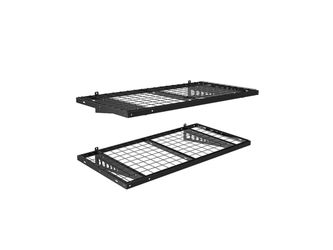 FLEXIMOUNTS Black Steel Rectangular Bracket Shelf