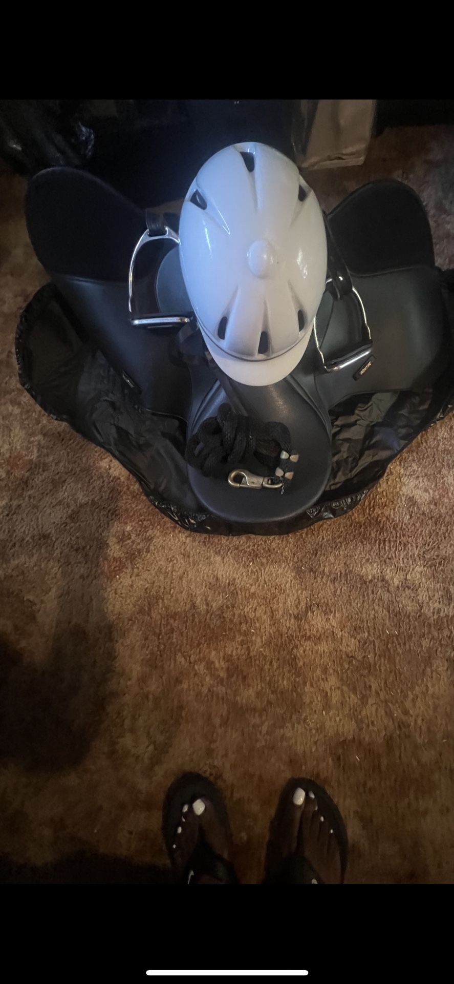 Leather Riding Saddle With Upgraded Stirrups