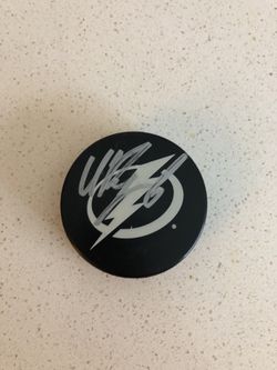 Signed Nikita Kucherov puck