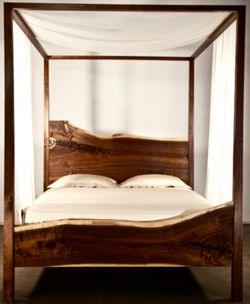 Custom, California King, Parota wood (imported from Nayarit, Mexico),Four-Poster Bed Frame for Sale.