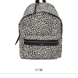 Saint Laurent City Backpack in Printed Canvas White Brand New