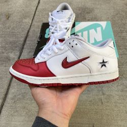 Nike SB Dunk Low Supreme Jewel Swoosh Red