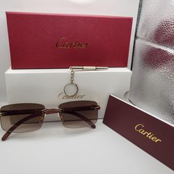 Cartier Glasses(Brown)wood