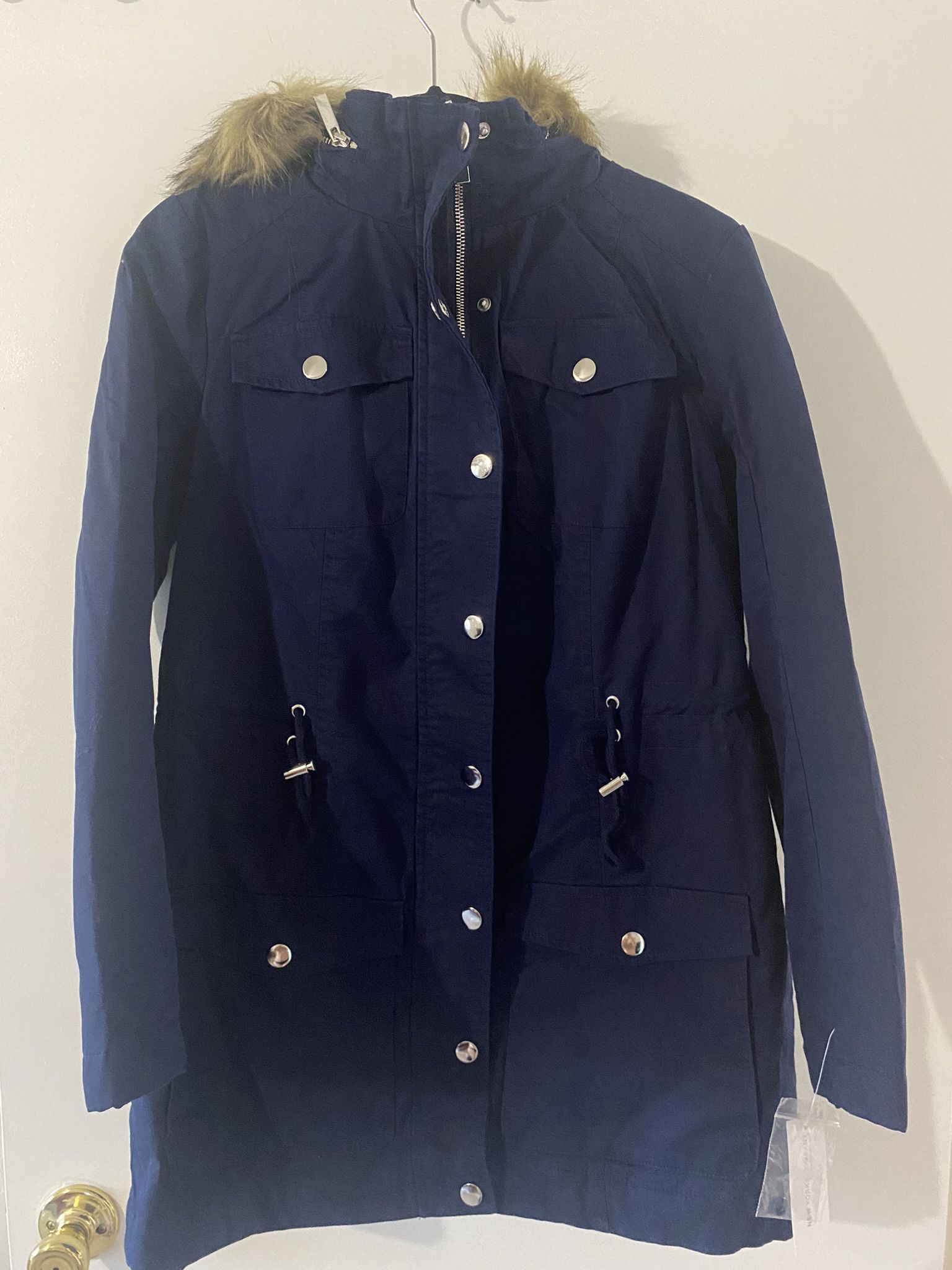 NY & Company Parka Jacket Navy Blue Women Size S $65