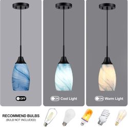 Brand New! Viinew pendant light 3-pack blue marble oval glass
