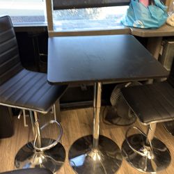 Adjustable height, table and chairs