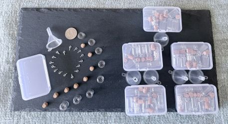 Mini Glass Bottles with Funnel & Eyelets