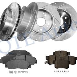 98-02 Honda Accord V6 3.0 5 Lug Brake Pads And Rotors Front & Rear