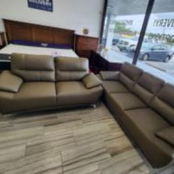 LEATHER GEL SOFA AND LOVESEAT SETS!!! 🔥JUST $1 GETS IT DELIVERED TONIGHT!!!🚚 101 DAYS TO PAY WITH NO INTEREST!!!
