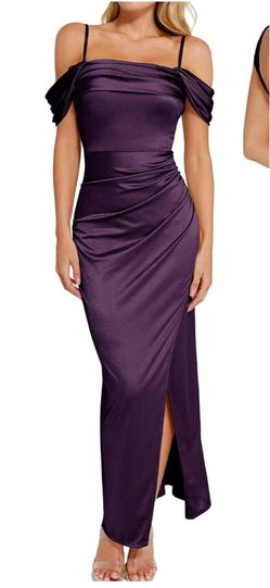 PURPLE Popilush Womens Shapewear Maxi Dress Multi Way Wear Off The Shoulder Bodycon Long Cocktail Formal DresS