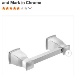 MOEN Hensley Pivoting Double Post Toilet Paper Holder with Press and Mark in Chrome