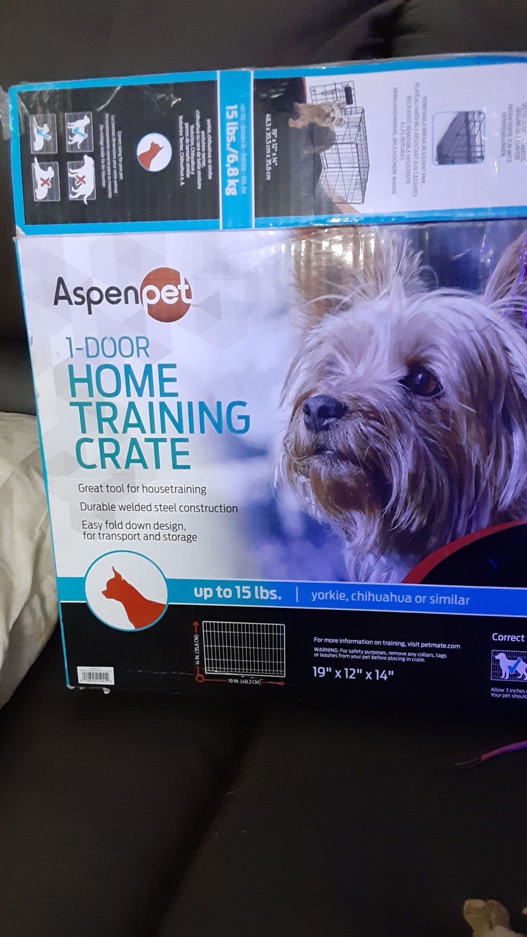 Aspen/pet 1 door home training crate