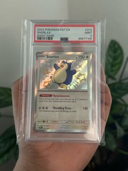 Pokemon Snorlax 202/091 SV: Paldean Fates Shiny Rare Holo PSA 9 2024