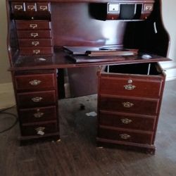 Cherry WOOD ROLL TOP DESK