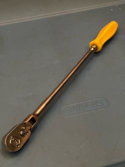 Snap-on Tools 1/4" Drive Dual 80® Technology Hard Grip Extra-Long Handle Flex-Head Ratchet (yellow)
