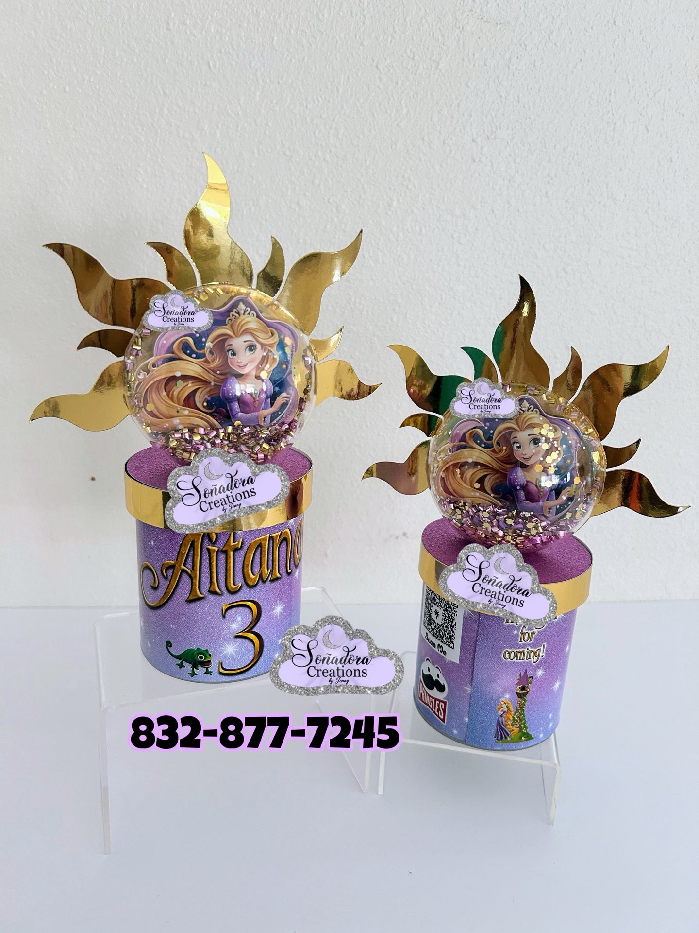 Rapunzel Party favors Pringles Shaker