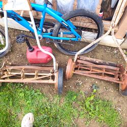 2 Old Heavy Push Mowers Need Sharpened