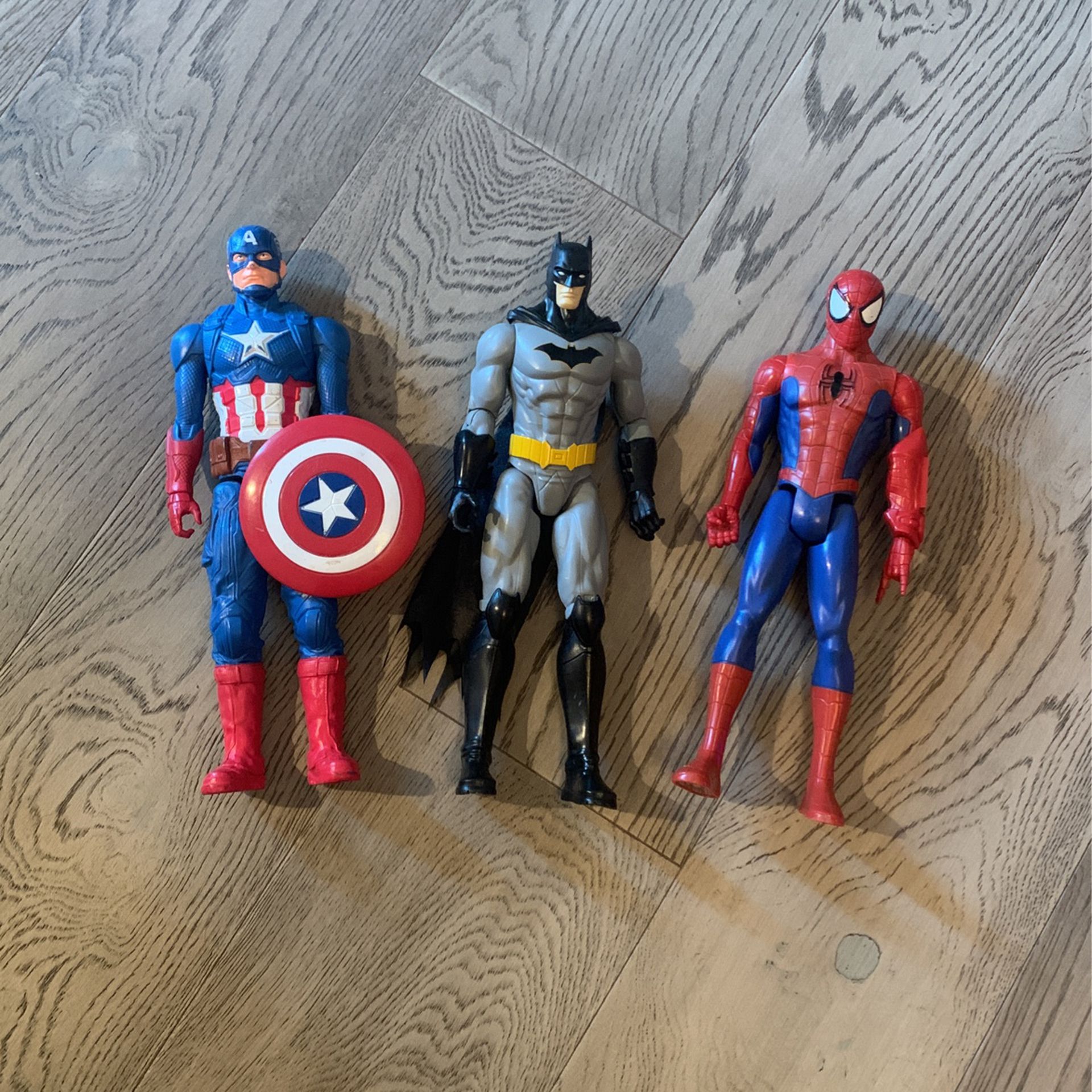 Spider-Man, Batman,  Captain America Action Figures 