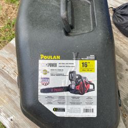 Poulan PD4016 Gas Chainsaw with a carrying case