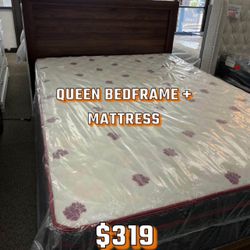 New Queen Bed Frame W/ Matrress !’ Nueva Cama Con Colchones 