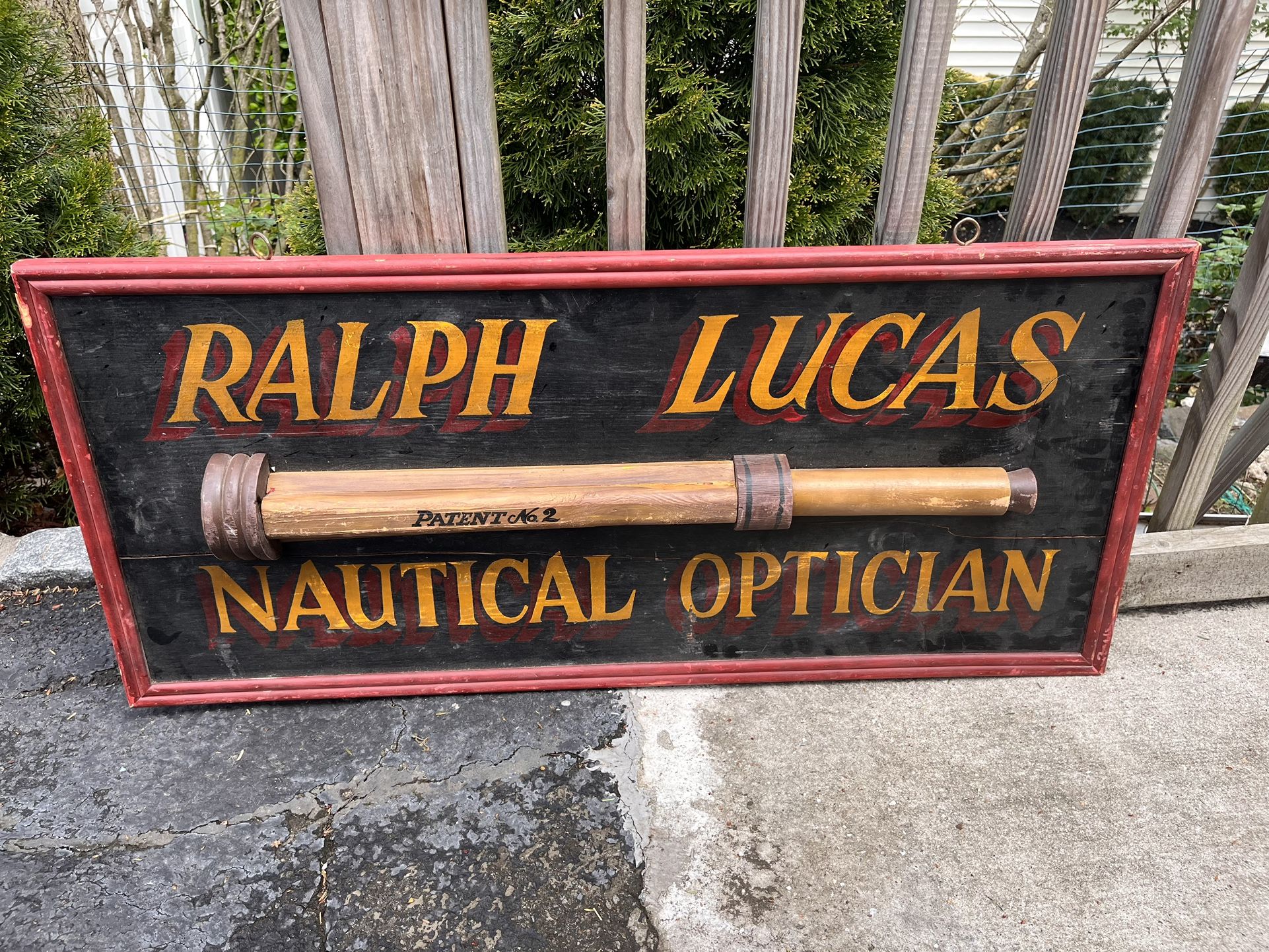 Ralph Lucas Nautical Optician Wood Sign