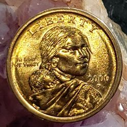 2000 P Sacajawea Golden $1 Dollar Coin..Rare Strike Error Plus Free 