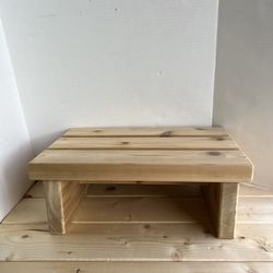 Sauna Bench Seat Lift 6" x 11.5" x 18" Handcrafted/Solid Wood Cedar Step Stool
