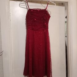 Red Sequinned Dress Size 7
