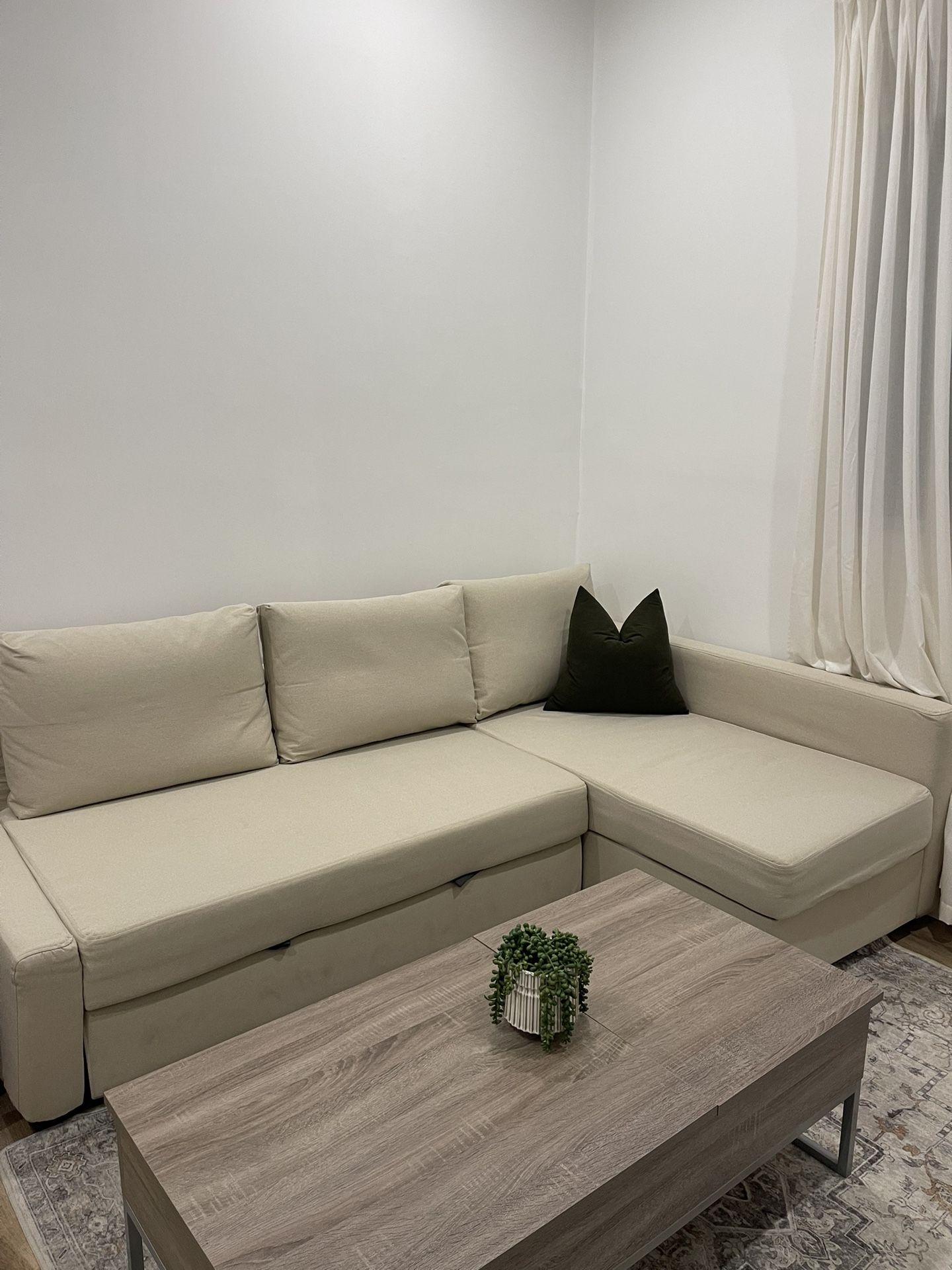 Sofabed IKEA Sleeper With Storage & Custom Neutral Covers