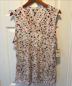 Brand New Dana Buchman Sleeveless Shell Top XL Leopard Print