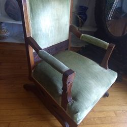 Antique Velvet Vintage Rocker 